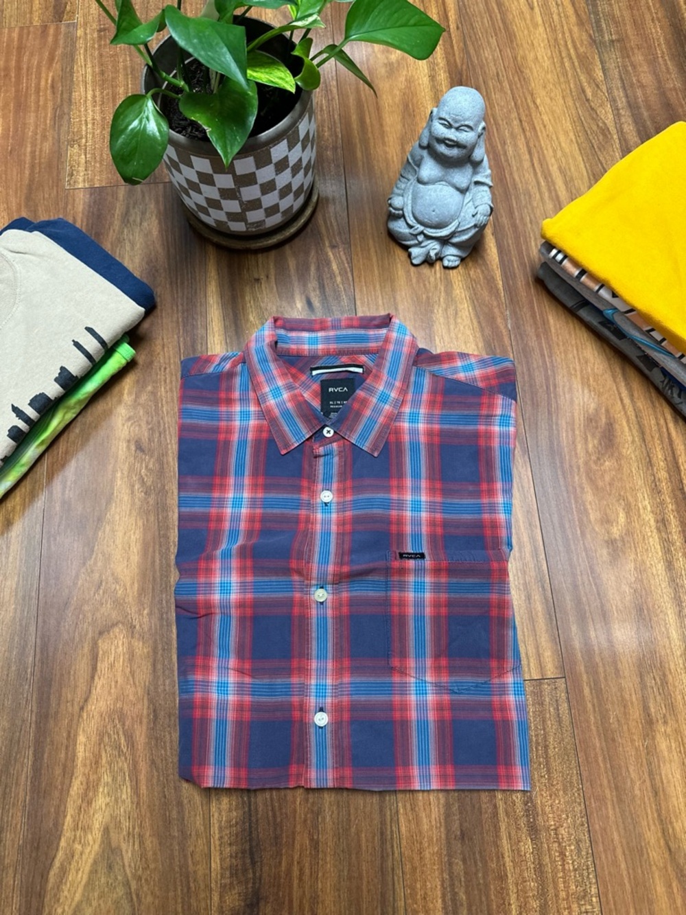 RVCA Plaid Short Sleeve Button-Up